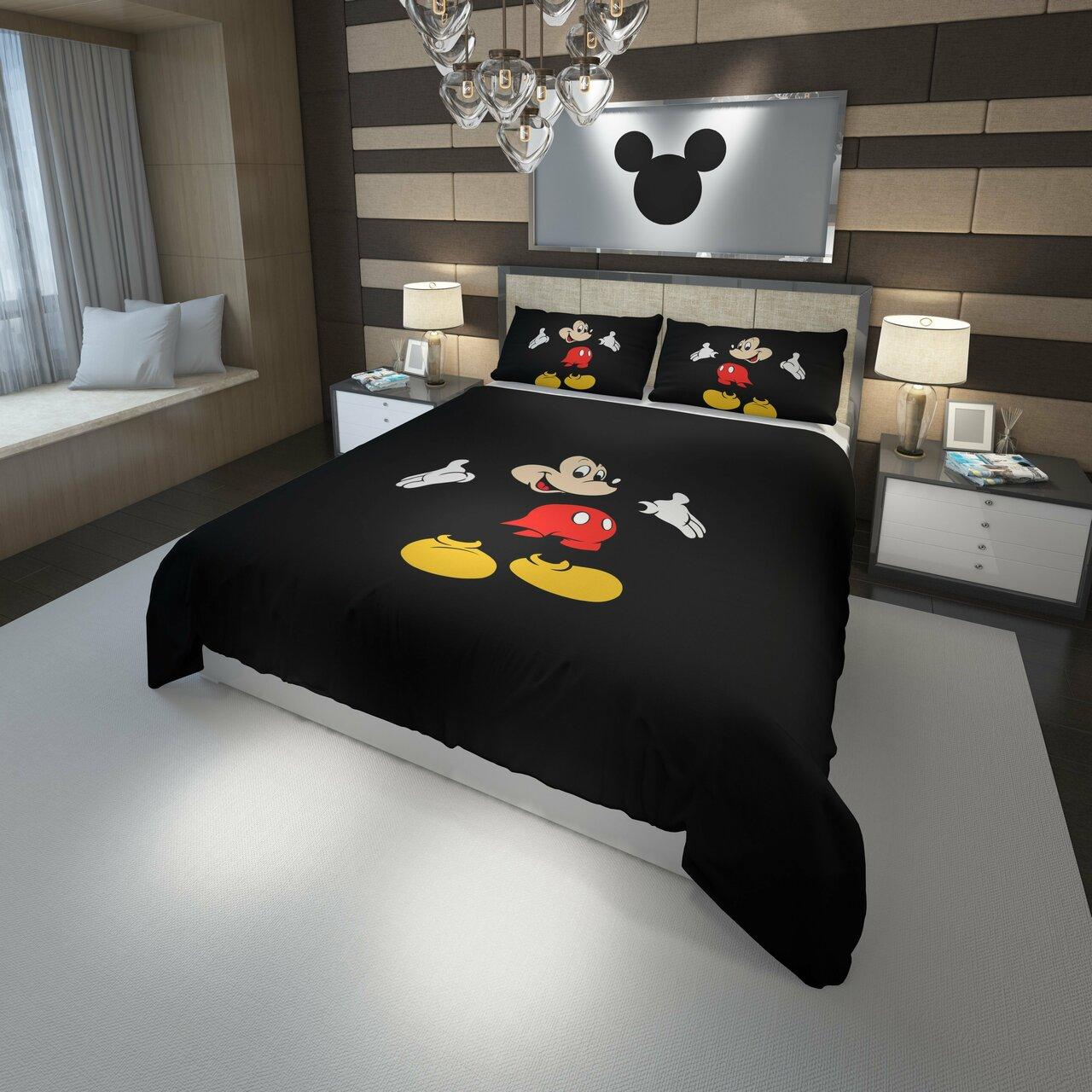 Mickey Amazing Disney Room Decor Bedding Set Duvet Cover With Pillowcase Meaningful Gift For Holiday Season