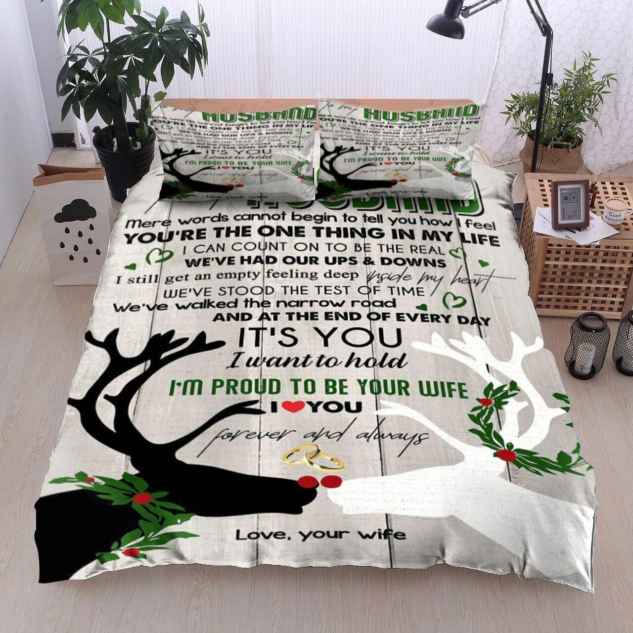 Reindeer Christmas Family To My Husband Cl18110708MdbsAmazing Christmas Bedroom Decor Duvet Cover Bedding Set Meaningful Gift For Friend Holiday Season Christmas Gift