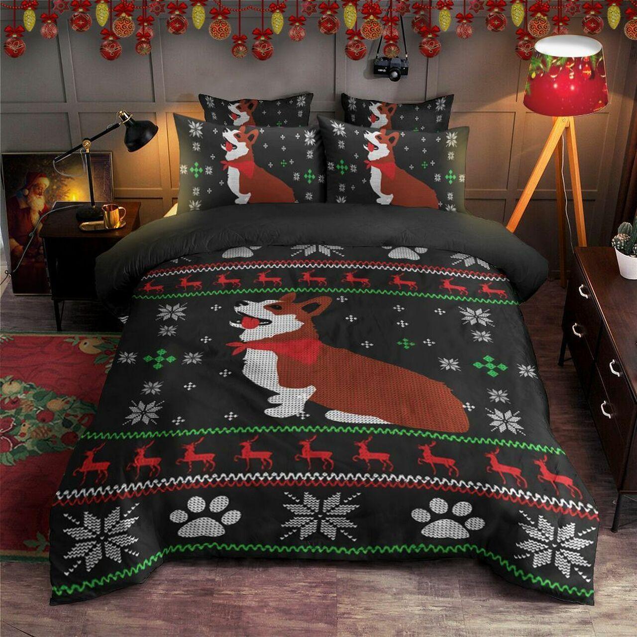 Corgi Christmas Hm1611043TsAmazing Christmas Bedroom Decor Duvet Cover Bedding Set With Pillowcase Meaningful Gift For Friend Holiday Season Christmas Gift
