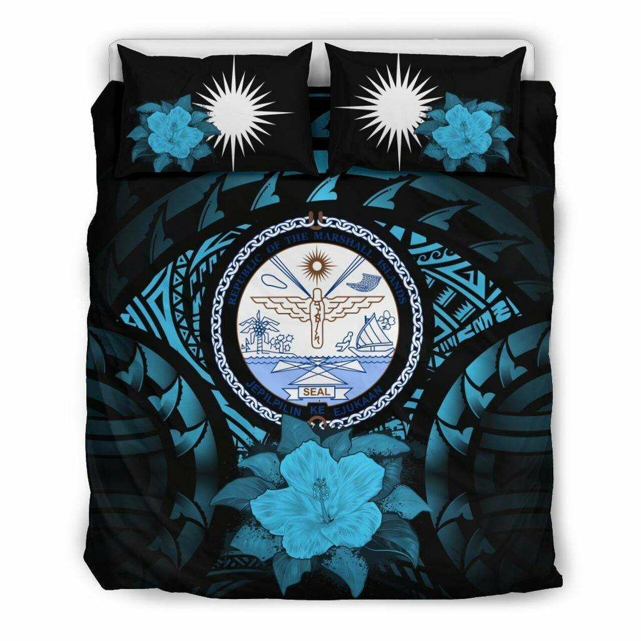 Marshall Island Blue Hibiscus A24 Dhc28111736Dd Pretty Bedroom Decoration Duvet Cover Bedding Set Meaningful Gift For Friend Holiday Season Christmas Gift