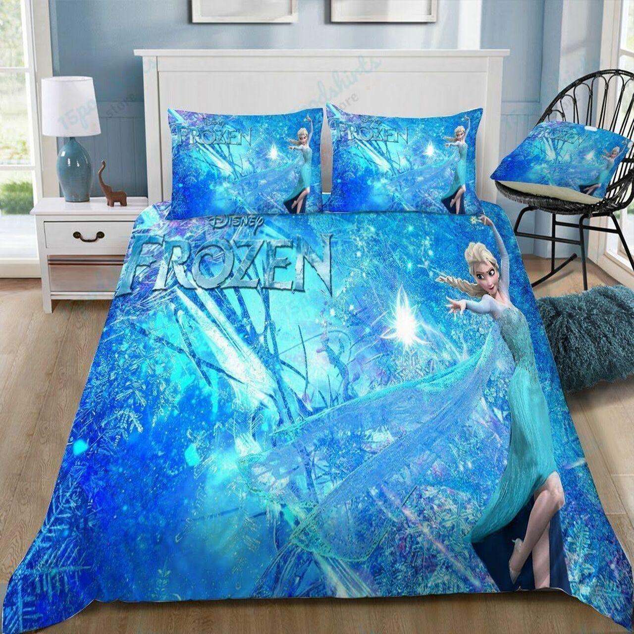 Disney Frozen Elsahooting Ice 23 Beautiful Decor For Disney Fan Bedding Set Duvet Cover Meaningful Gift For Love