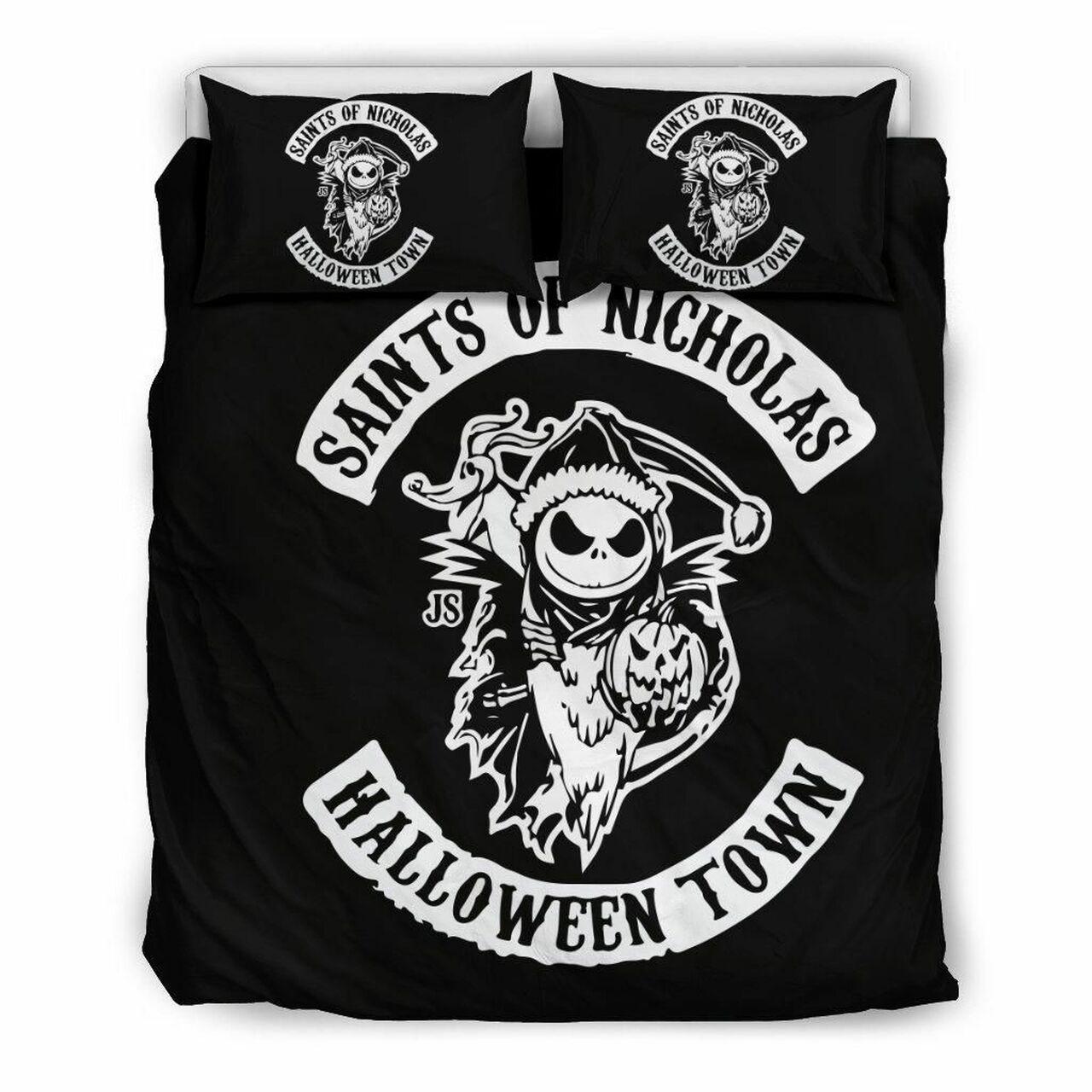 Jackkellington Halloween 5 Beautiful Room Decor Bedding Set Duvet Cover With Pillowcase Gift For Halloween Season