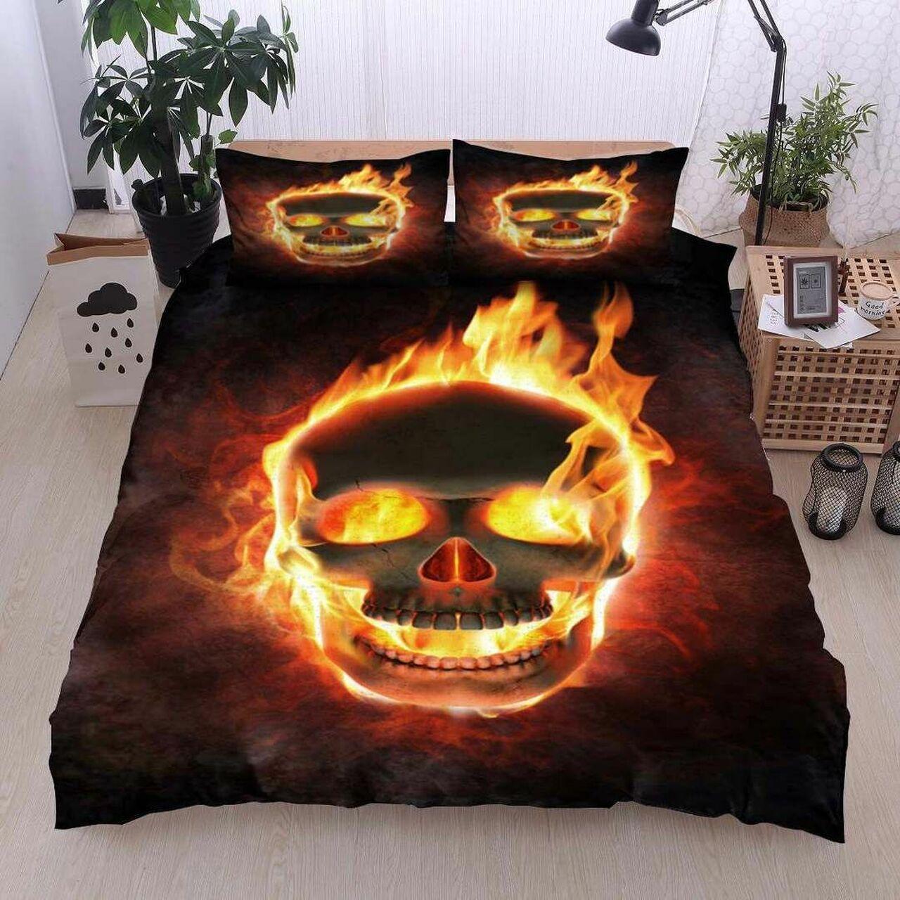 Skull Hn081004Bs Alluring Duvet Cover Gothic Room Decoration With Gift For Halloween Season