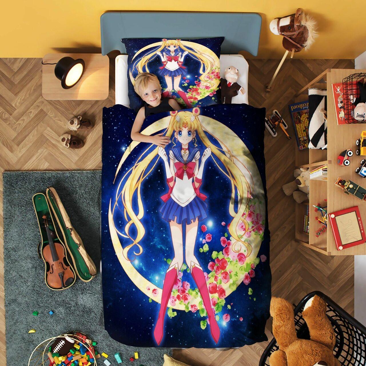 Sailor Moon Anime Kid And Pillowcaseet Anime Alluring Art Bedding Set Duvet Cover With Pillowcase Amazing Gift For Anime Lover