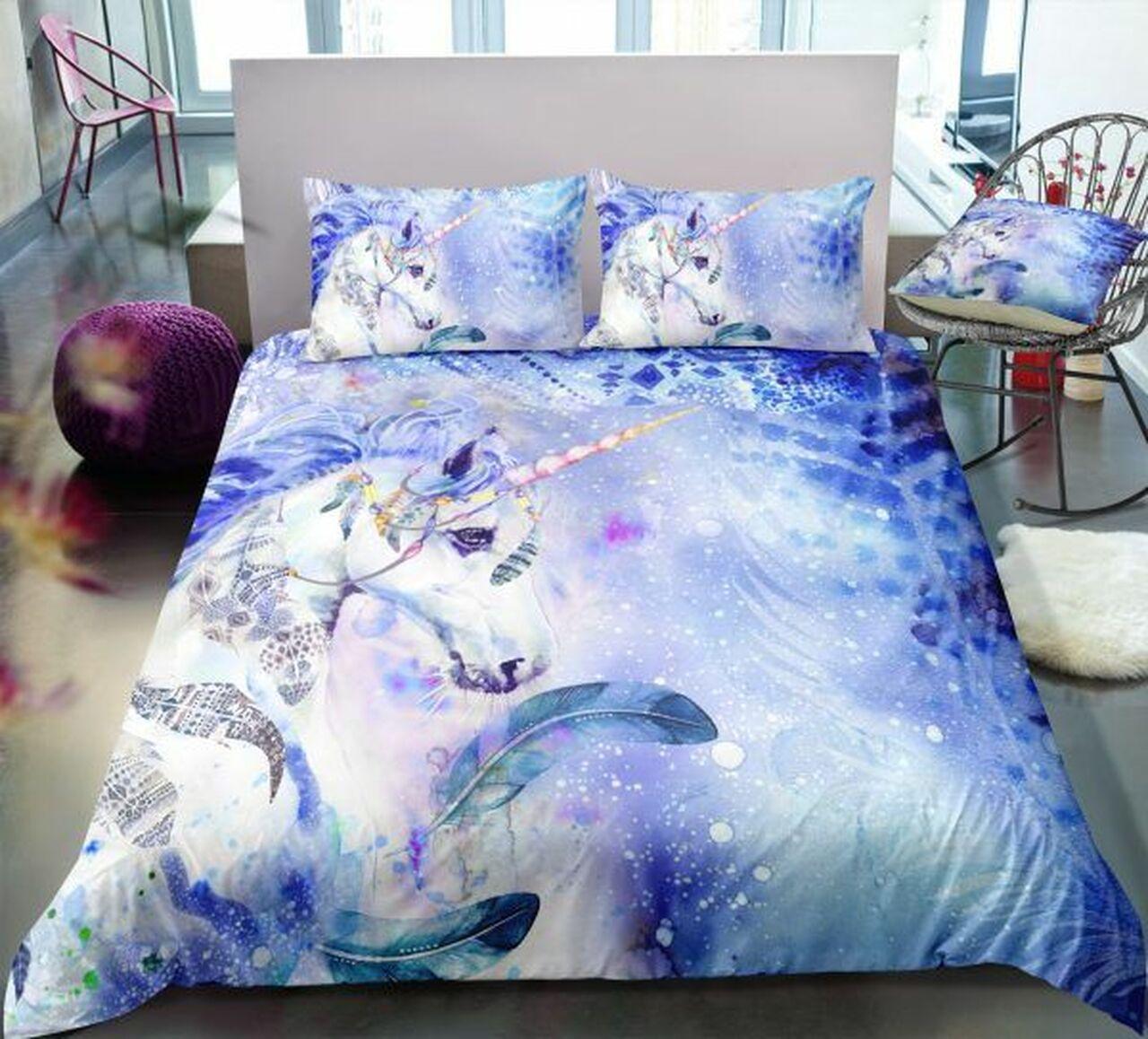 Frozen Unicorn Hhc170632 Amazing Disney Room Decor Bedding Set Duvet Cover With Pillowcase Meaningful Gift For Kids Friend Family Member Holiday Gift