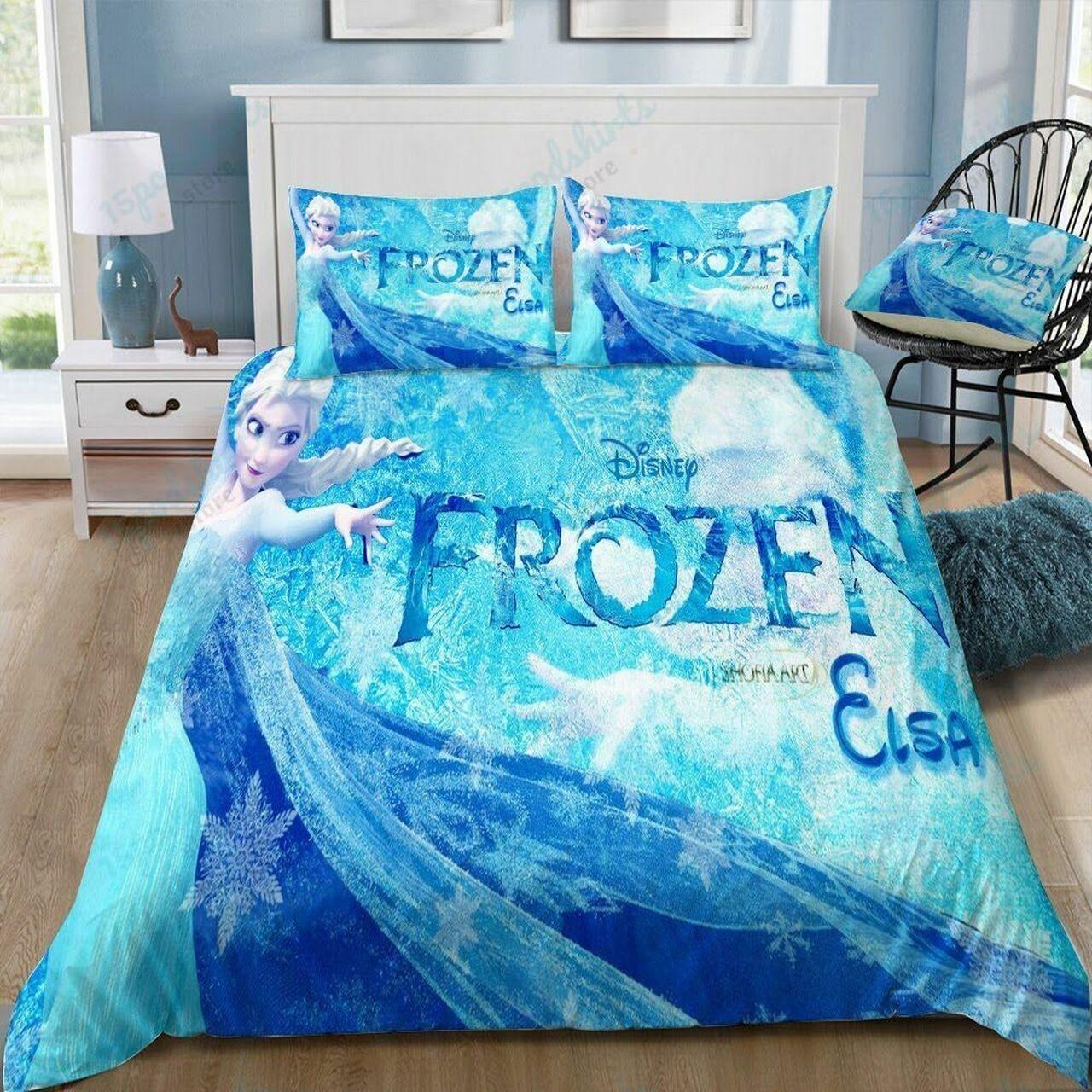 Disney Frozen Elsa The Ice Queen 46 Beautiful Decor For Disney Fan Bedding Set Duvet Cover Meaningful Gift For Love