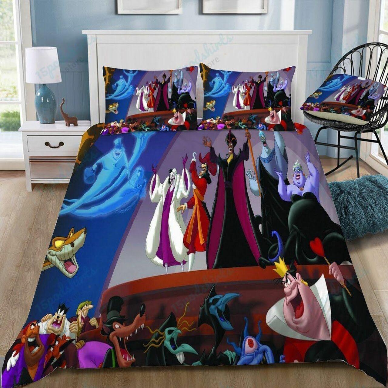 Disney Villains 52 Beautiful Decor For Disney Fan Bedding Set Duvet Cover Meaningful Gift For Love