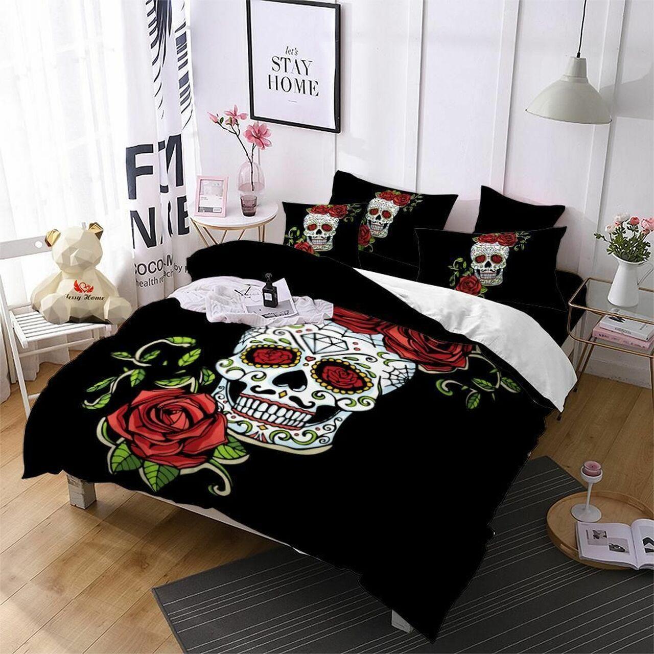 Sweet Sugar Skull Dhc0201254Dd Alluring Duvet Cover Gothic Room Decoration With Gift For Halloween Season