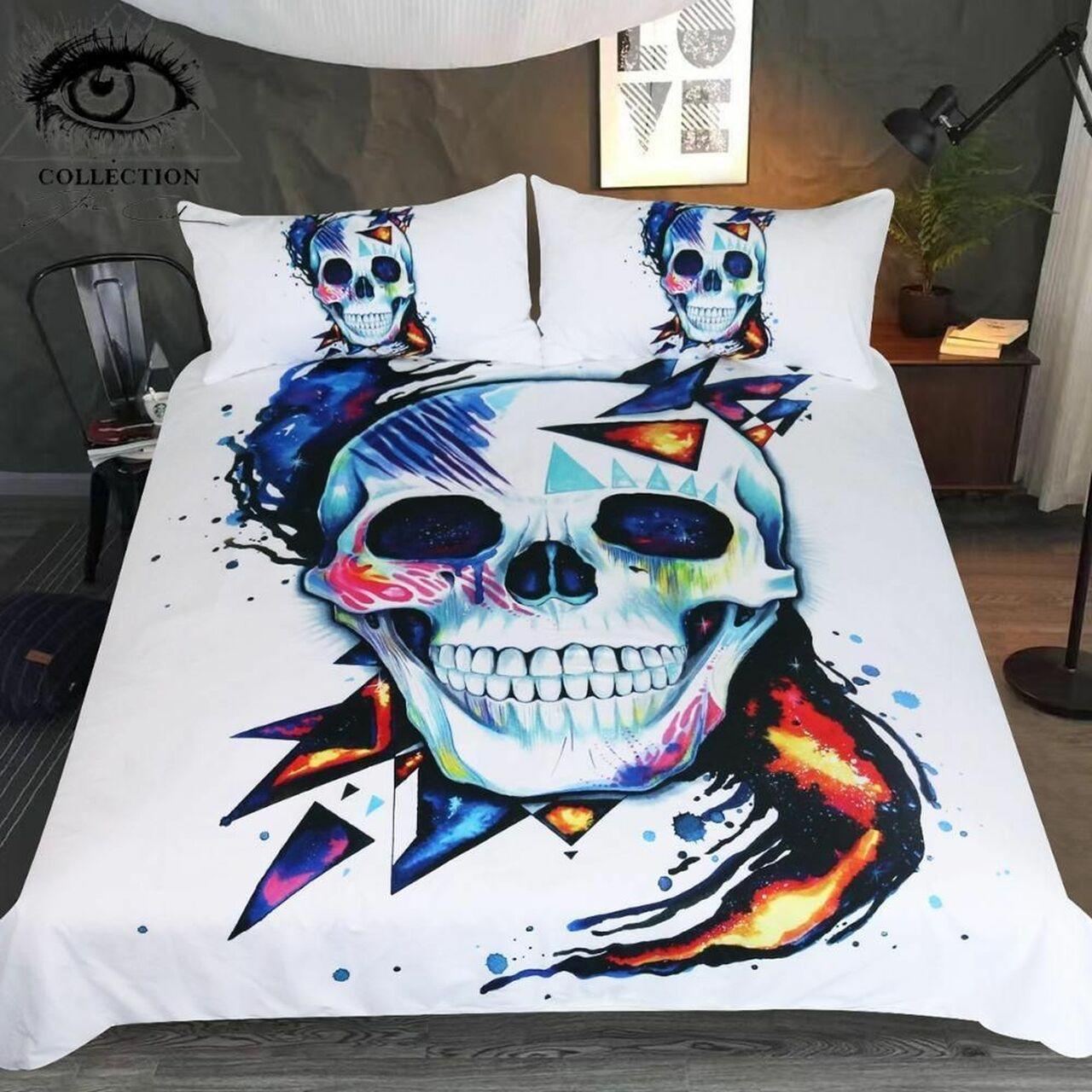 Skull Cold Art Alluring Duvet Cover Gothic Room Decoration With Gift For Halloween Season