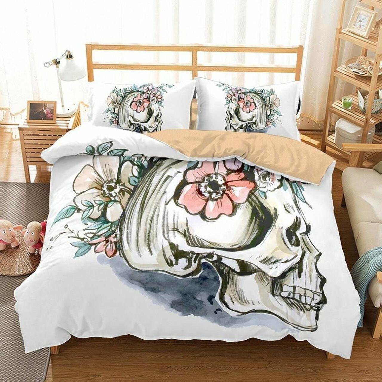 Sugar Skull Queen Monster Floral Dhc1501265Vt Alluring Duvet Cover Gothic Room Decoration With Gift For Halloween Season