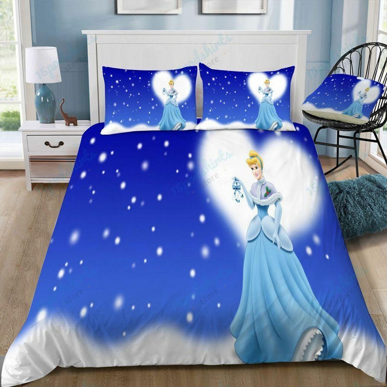 Disney Cinderella 5 Beautiful Decor For Disney Fan Bedding Set Duvet Cover Meaningful Gift For Love