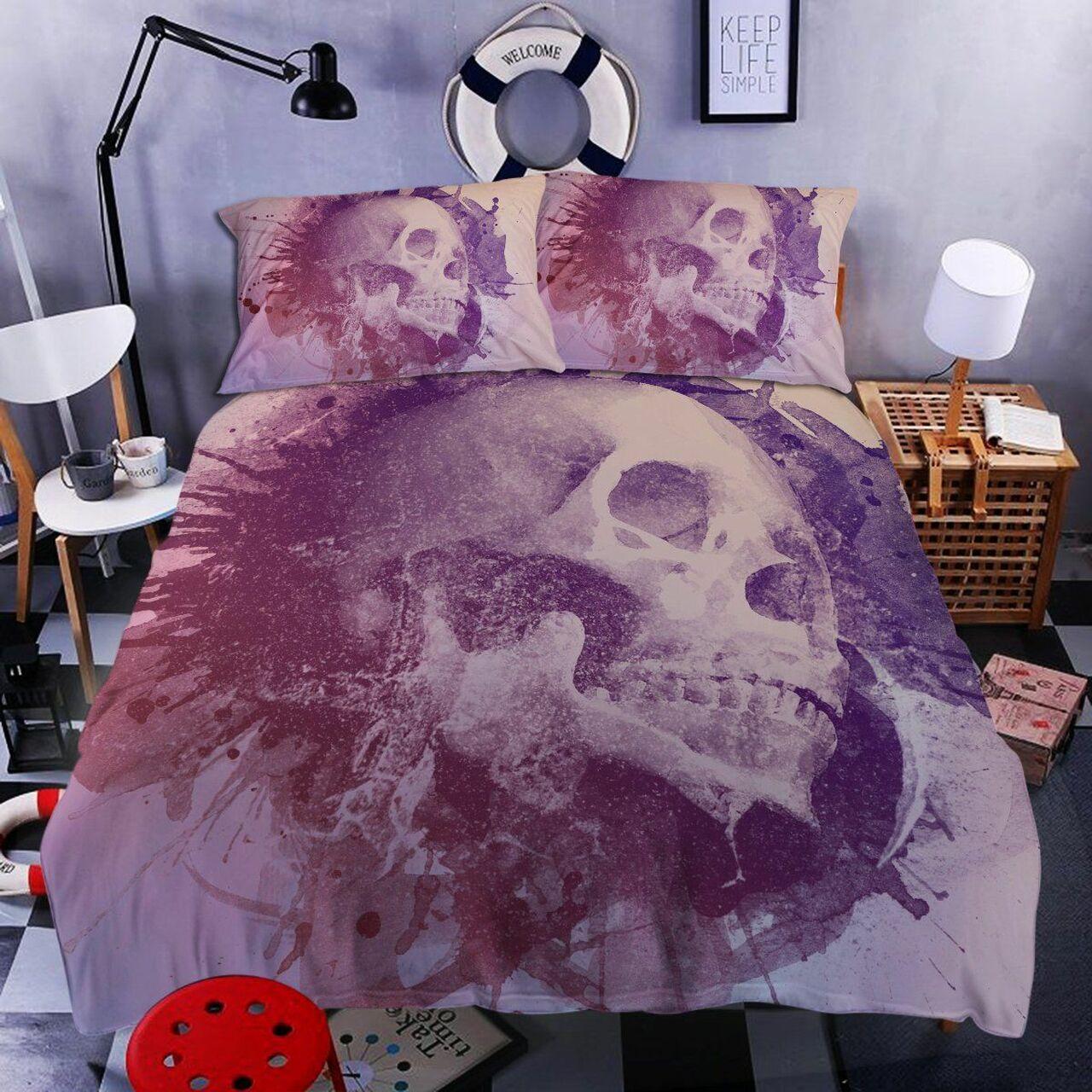 Skull Rip Thru Alluring Duvet Cover Gothic Room Decoration With Gift For Halloween Season
