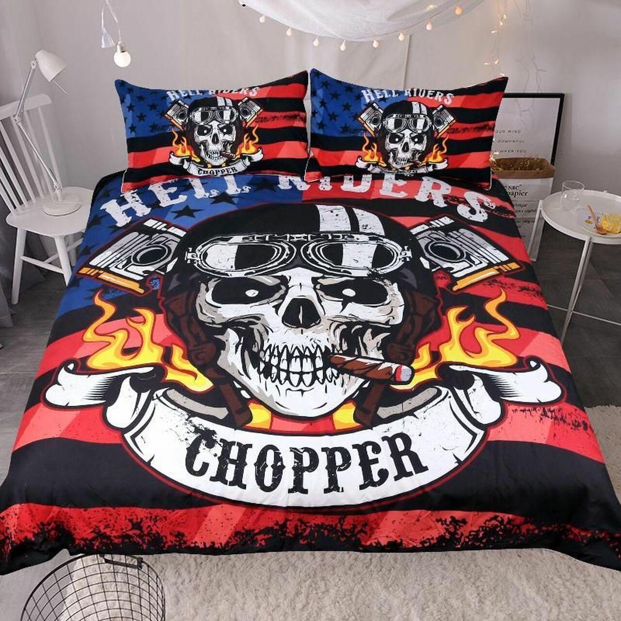 Fire Skull Dhc0401201238Td Alluring Duvet Cover Gothic Room Decoration With Gift For Halloween Season