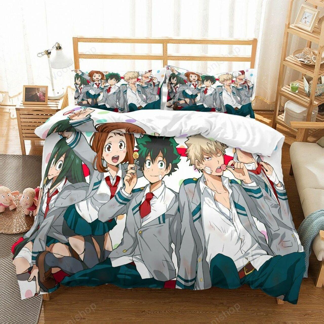 My Hero Academia Microfiberet Cartoon Anime Anime Amazing Gift Bedding Set Duvet Cover With Pillowcase Special Gift For Anime Lover
