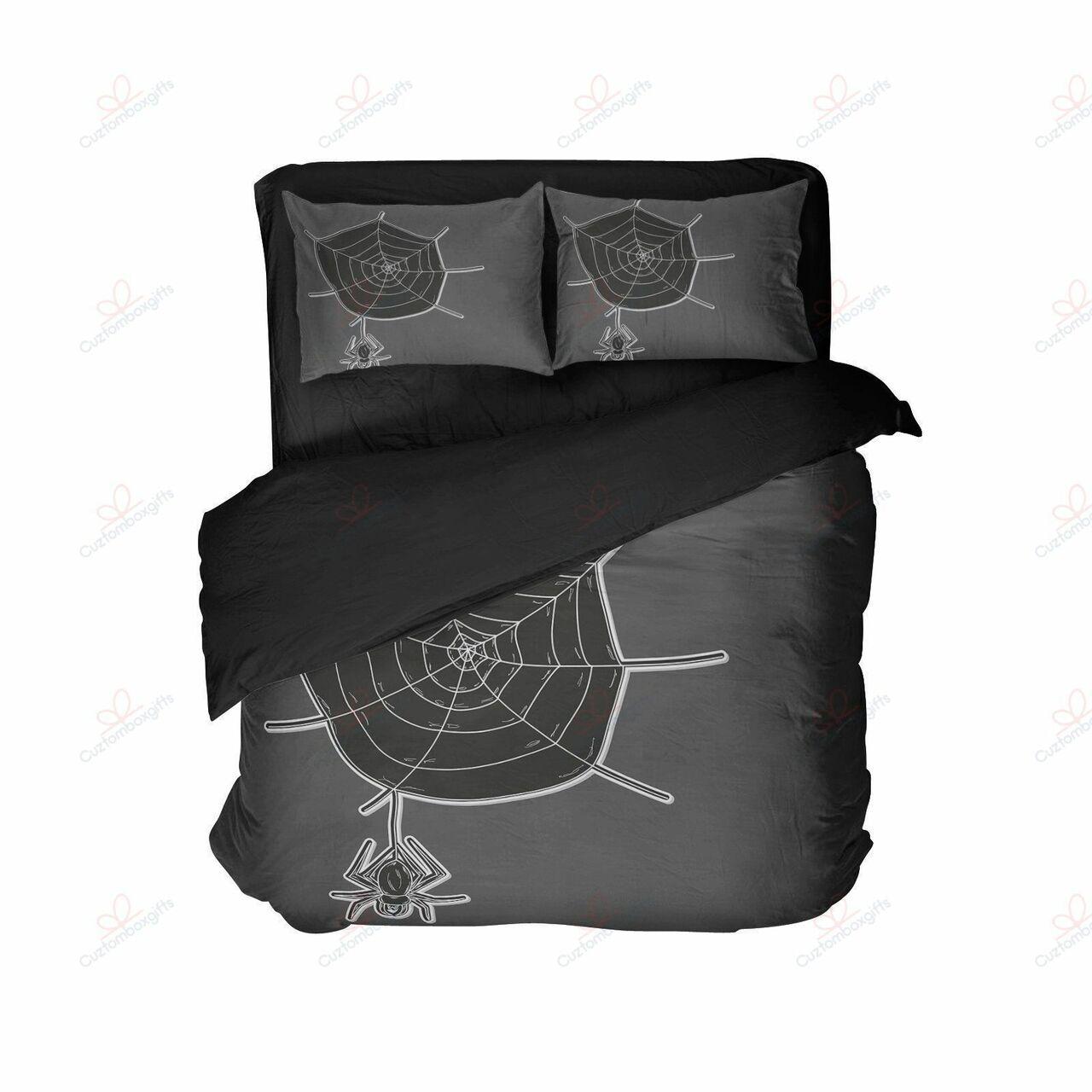 Halloweenpider Printed Stunning Room Decoration Bedding Set Duvet Cover Gift For Halloween Season
