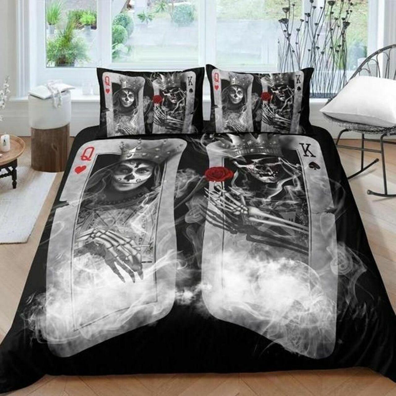 Coupleugar Skulls Dhc0201230Dd Gothic Room Decoration With Home Bed Fitted Bedding Sheet Set Gift For Halloween Season