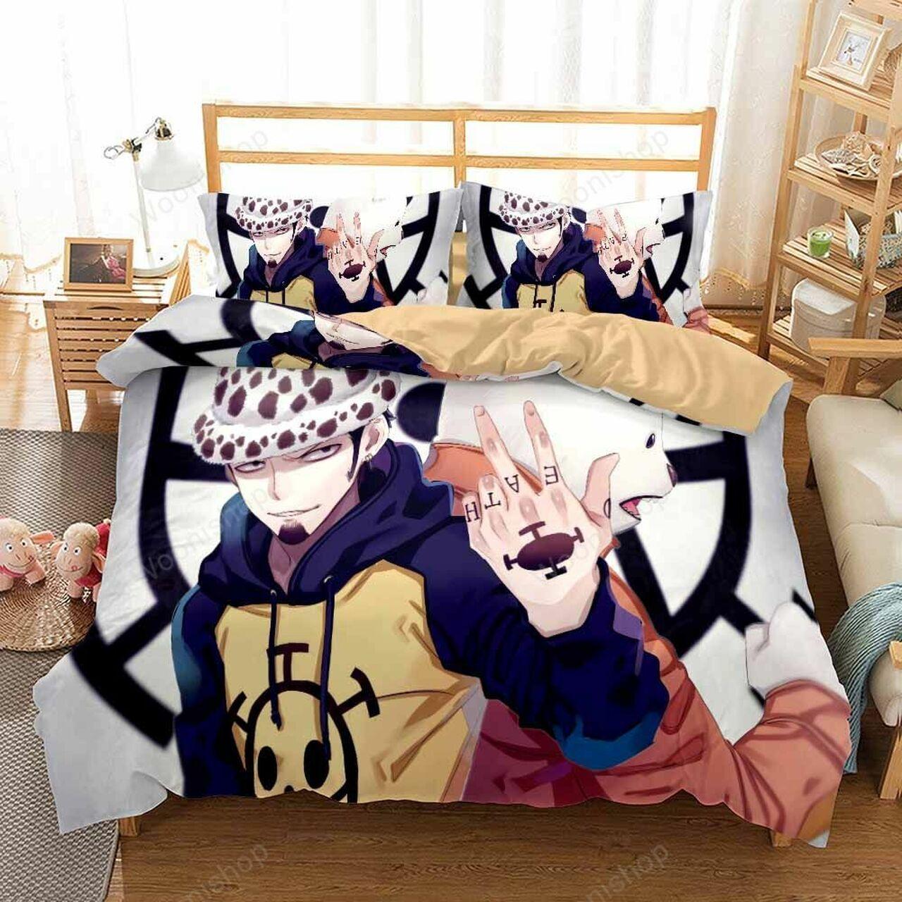 One Piece Anime Character MonkeyDLuffy Anime Amazing Gift Bedding Set Duvet Cover With Pillowcase Special Gift For Anime Lover