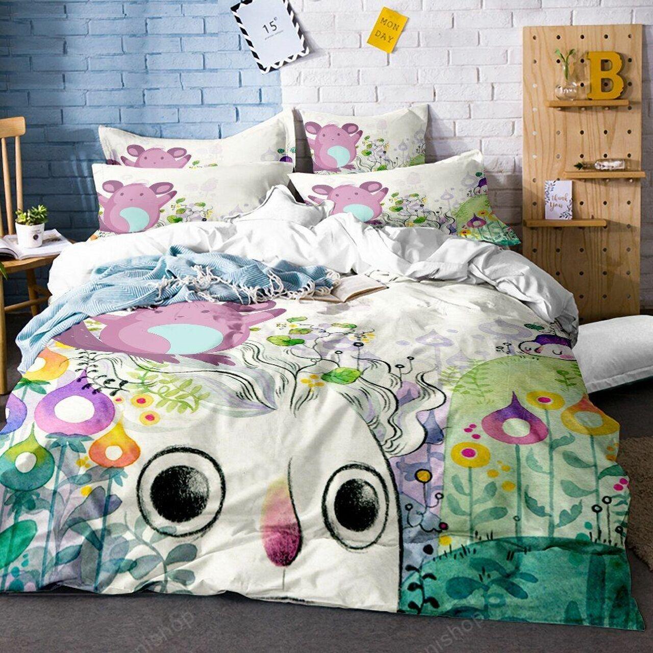 Kid Kingize My Neighbor Totoro Cartoon Anime Amazing Gift Bedding Set Duvet Cover With Pillowcase Special Gift For Anime Ghibli Lover