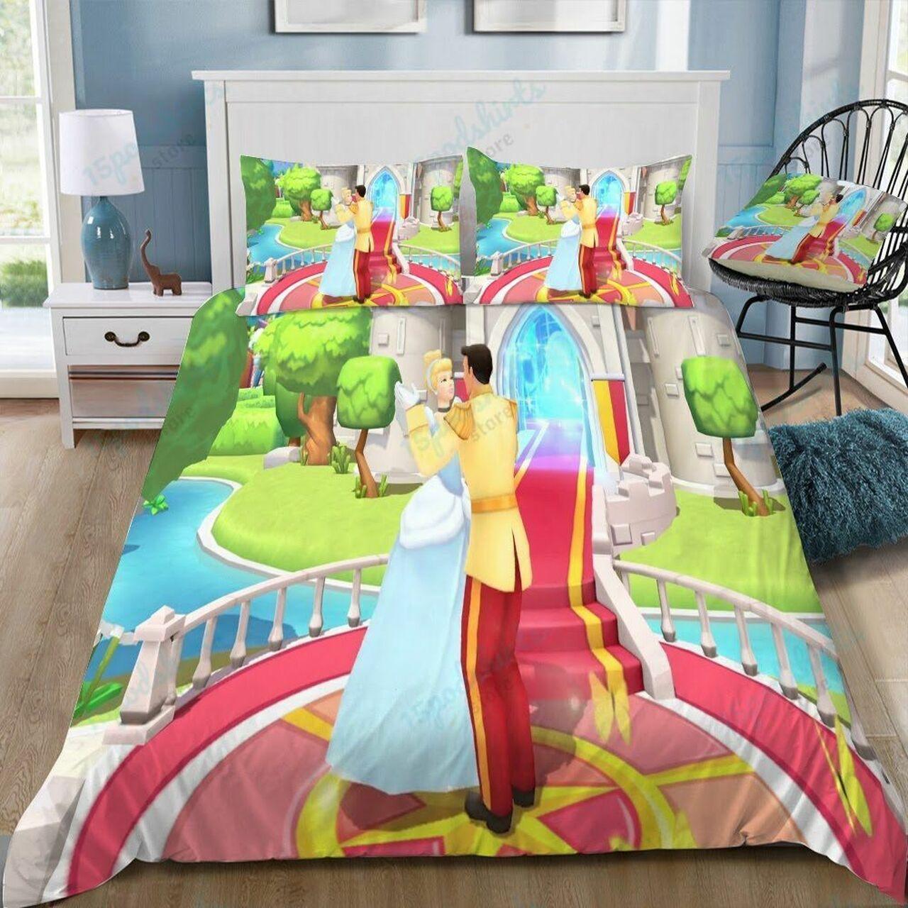 Disney Cinderella 1 Beautiful Decor For Disney Fan Bedding Set Duvet Cover Meaningful Gift For Love