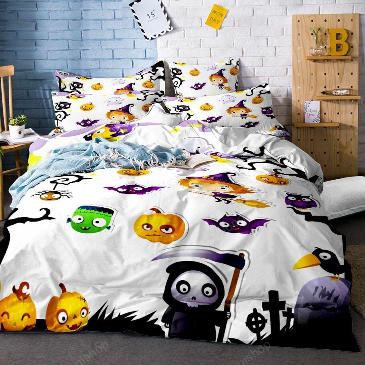Nightmare Before Christmas Witch Pumpkin Lantern Cartoonet Halloween Carnival Amazing Room Decor For Disney Fan Bedding Set Duvet Cover Meaningful Gift For Friend