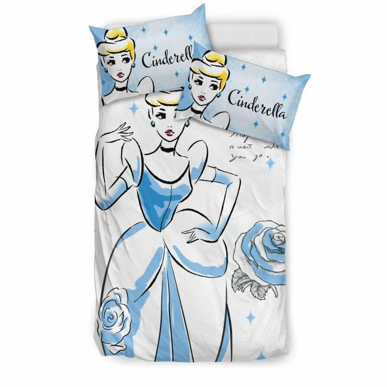 Cinderella Disney 1 Beautiful Decor For Disney Fan Bedding Set Duvet Cover Meaningful Gift For Love