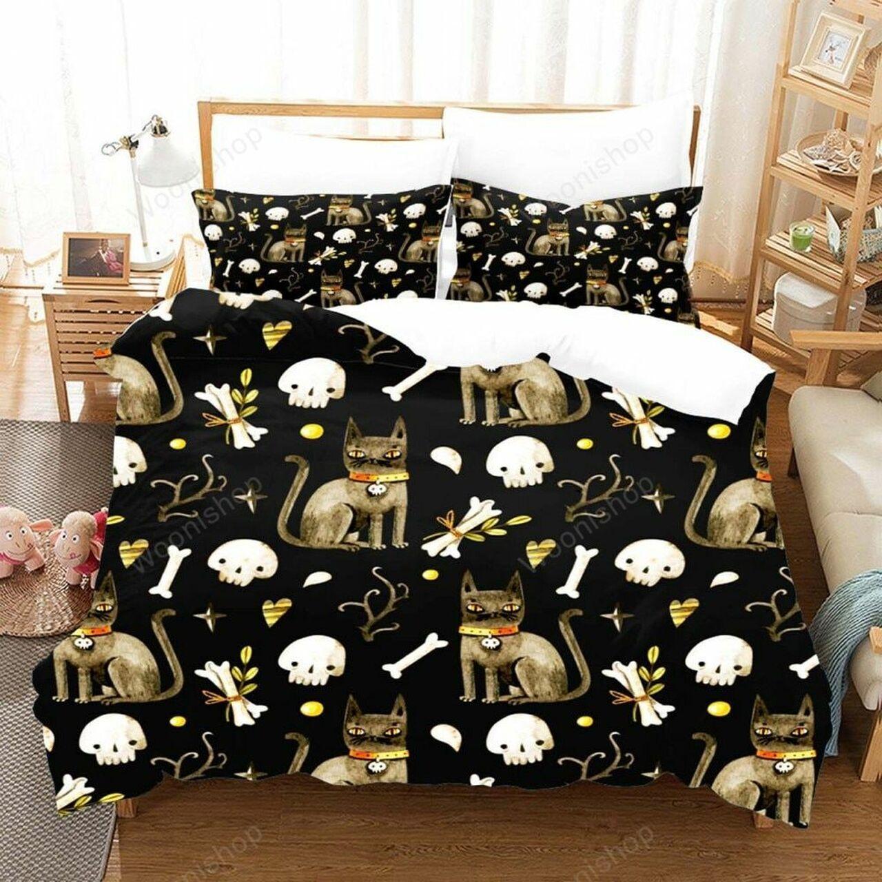 Halloween Pumpkin Queen King For Boy Cartoon Homeoftet Stunning Room Decoration Bedding Set Duvet Cover Gift For Halloween Season