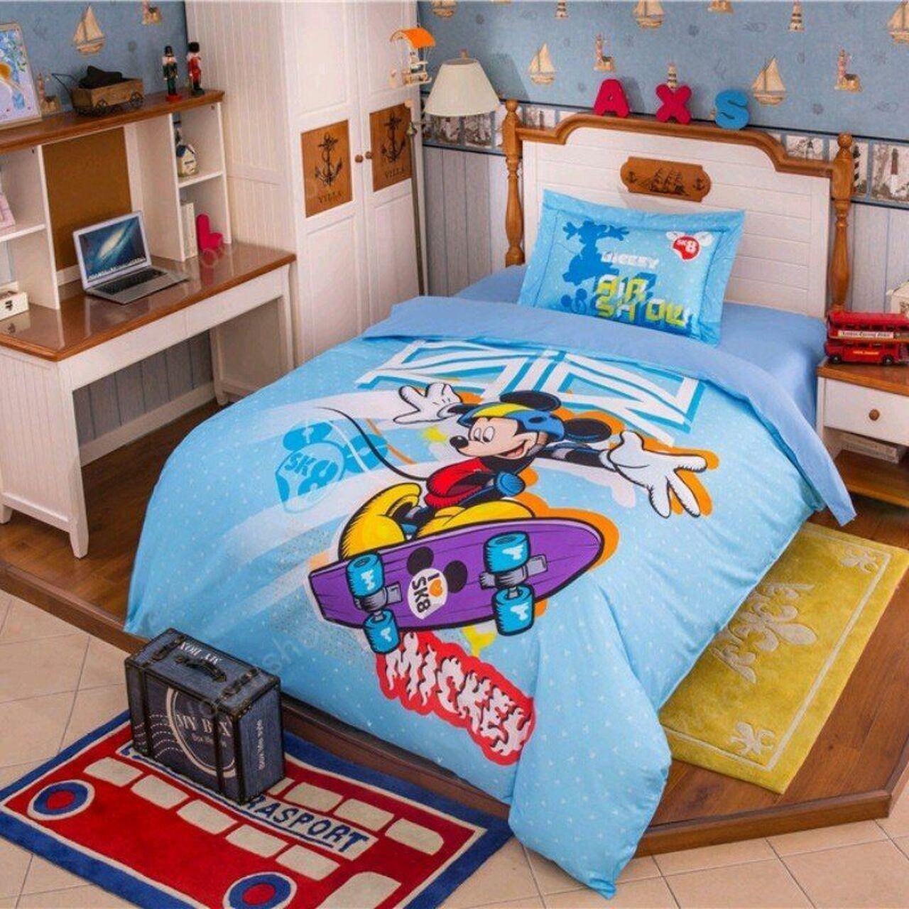 Disney 3D Print Blue Mickey Mouseummers Beautiful Decor For Disney Fan Bedding Set Duvet Cover Meaningful Gift For Love