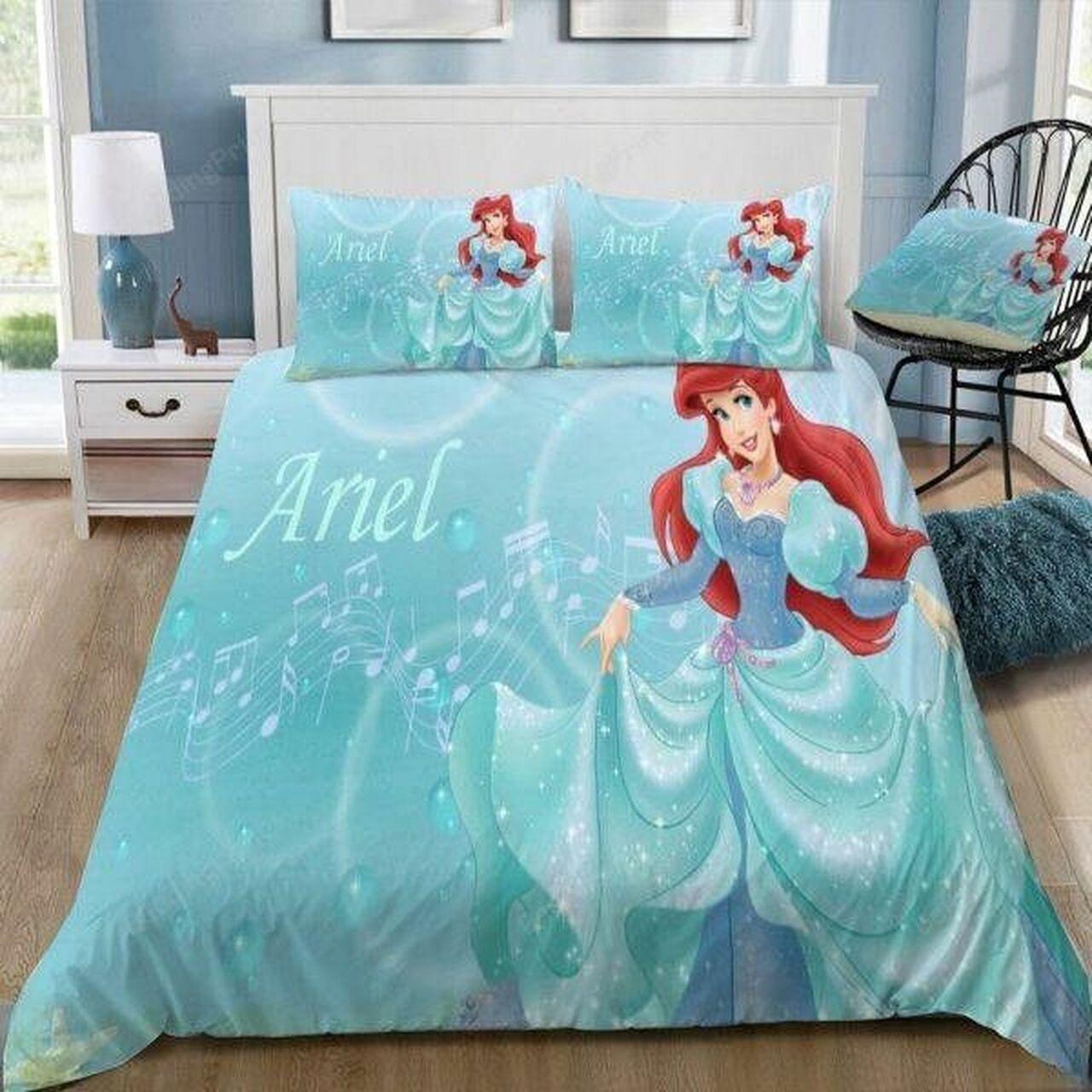 Disney Ariel Customize Beautiful Decor For Disney Fan Bedding Set Duvet Cover Meaningful Gift For Love