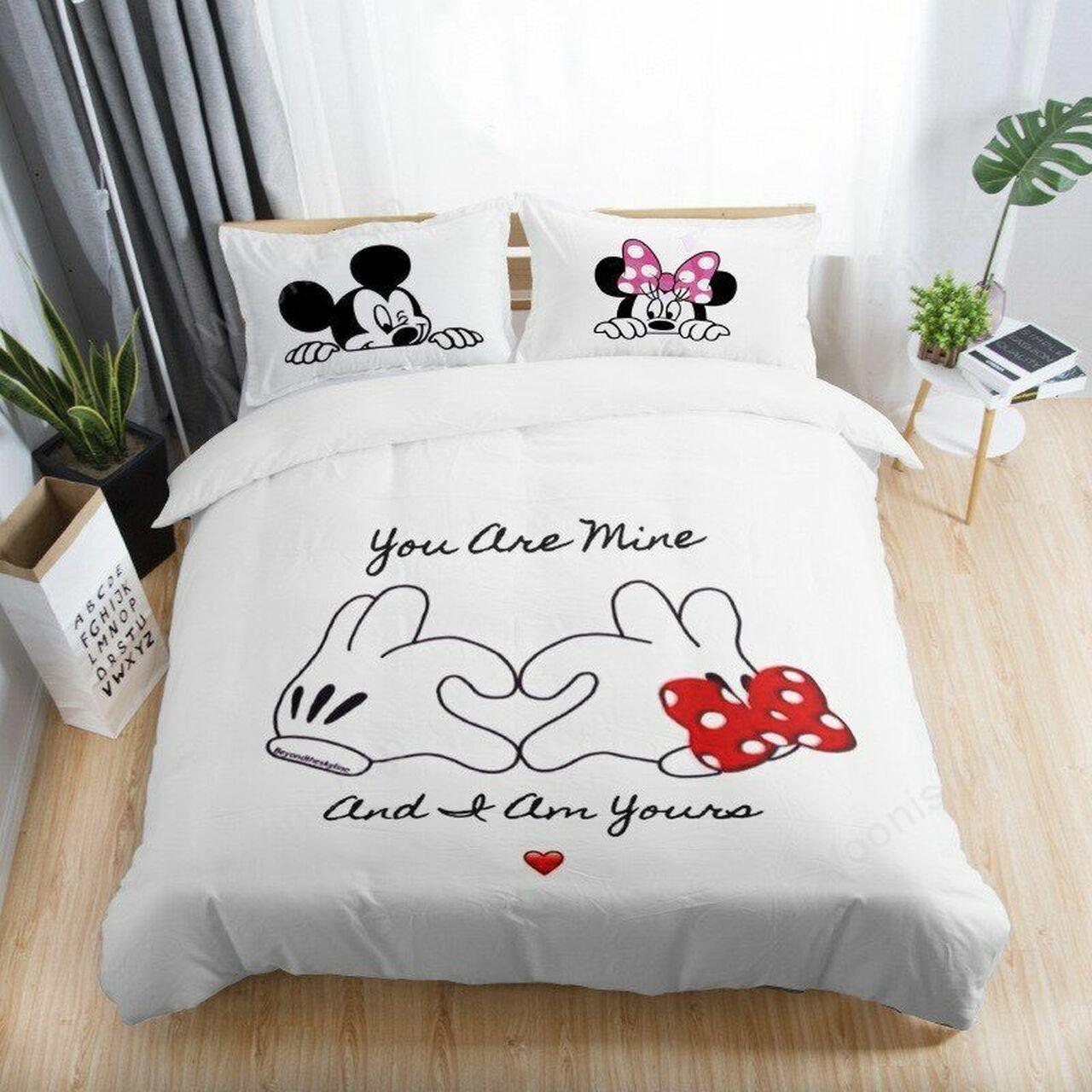 Cute Mickey Minnie Mouse 3D Amazing Disney Room Decor Bedding Set Duvet Cover With Pillowcase Meaningful Gift For Holiday Season