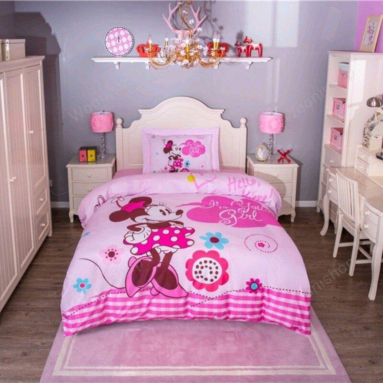 Disney 3D Print Cute Minnie Mouseandings Beautiful Decor For Disney Fan Bedding Set Duvet Cover Meaningful Gift For Love