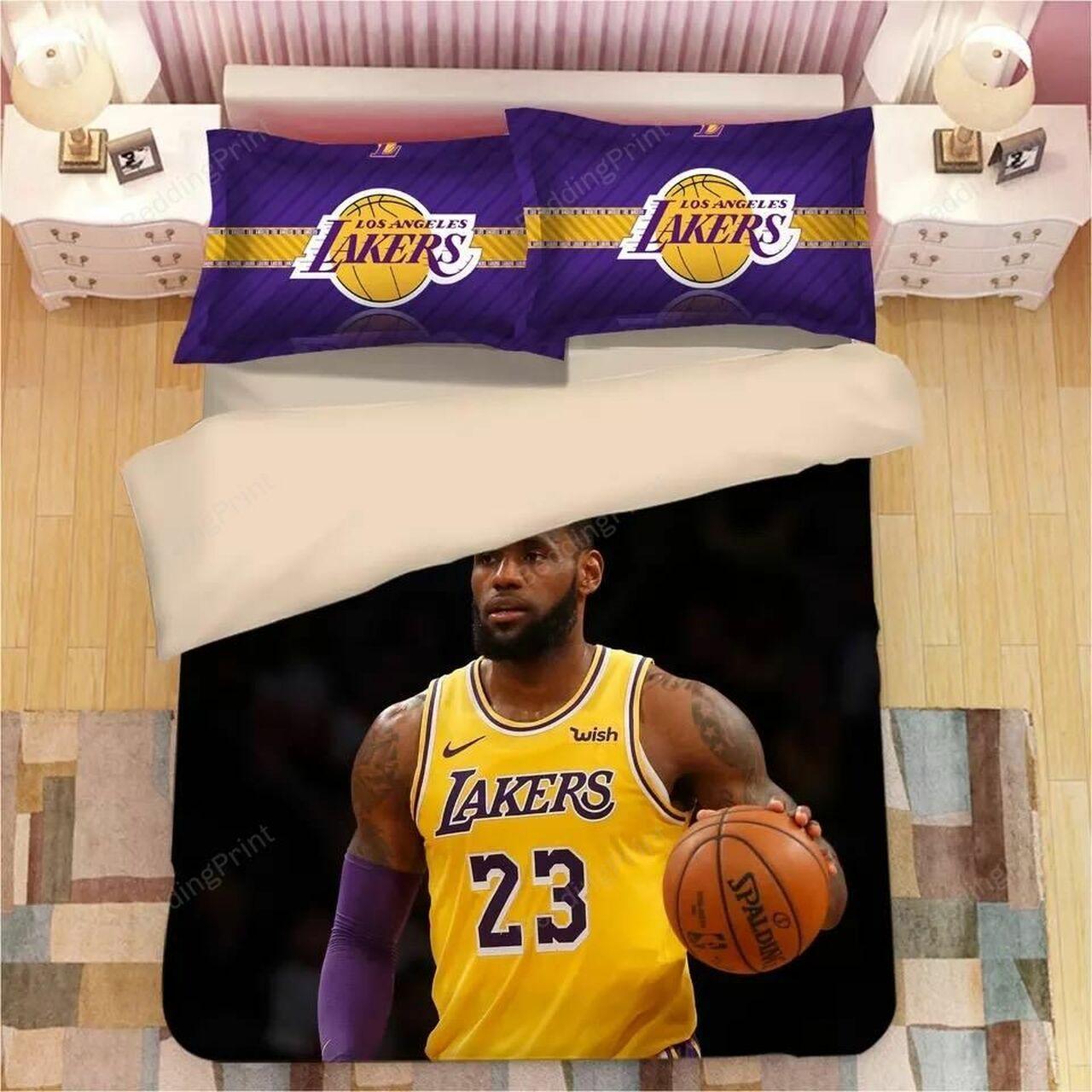 Nba Lakers Lebron James Basketball Player Bedding Set Duvet Cover Basketball Home Decor For Fans