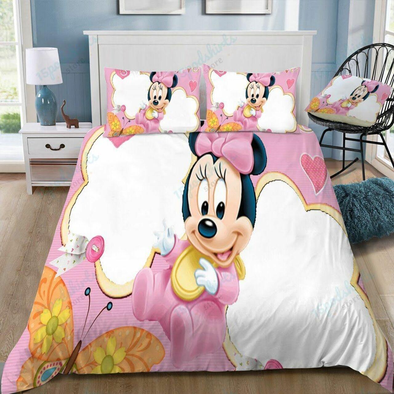 Disney Minnie 2 Beautiful Decor For Disney Fan Bedding Set Duvet Cover Meaningful Gift For Love