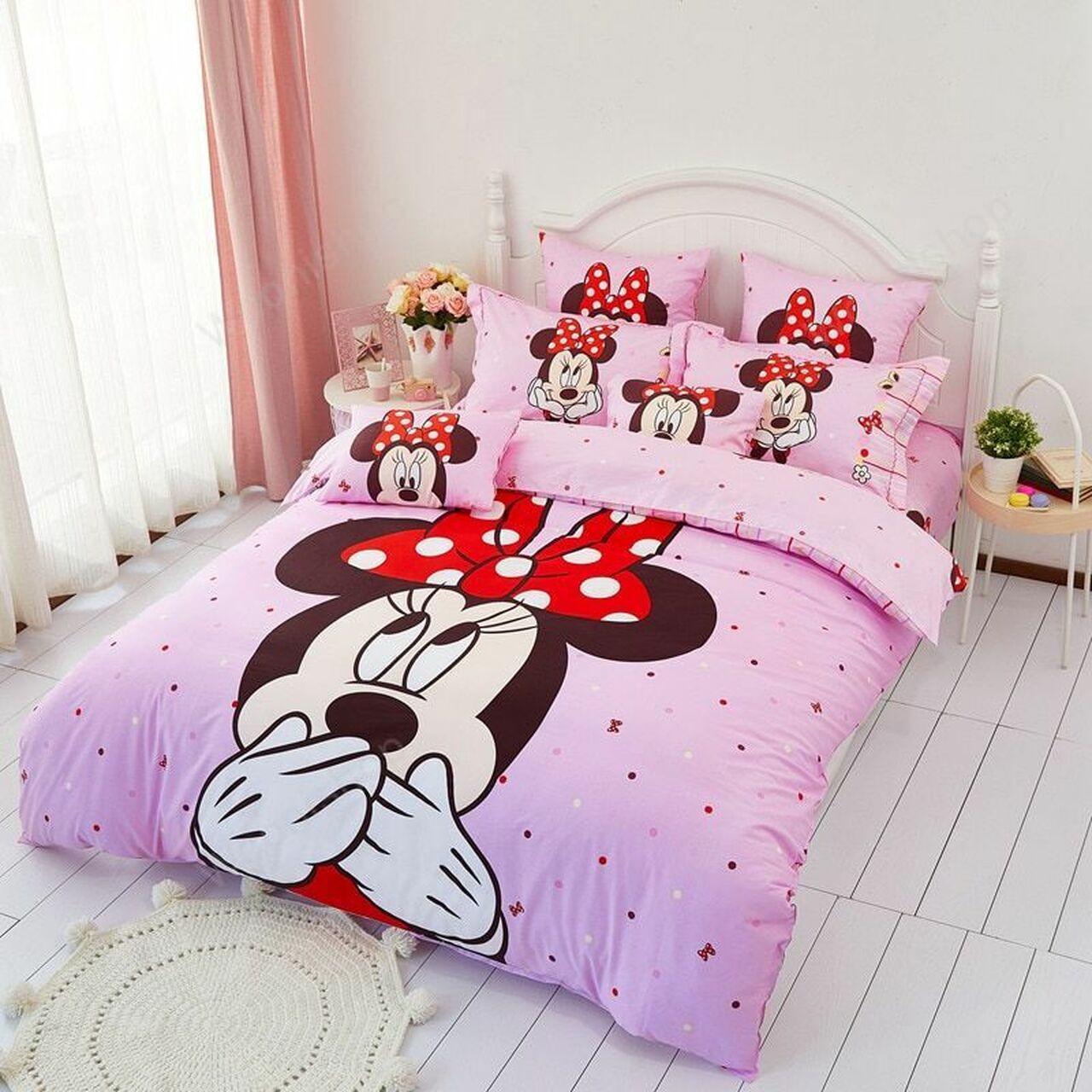 Disney Minnie Mouse Mickey Mouse Bedlinen Beautiful Decor For Disney Fan Bedding Set Duvet Cover Meaningful Gift For Love