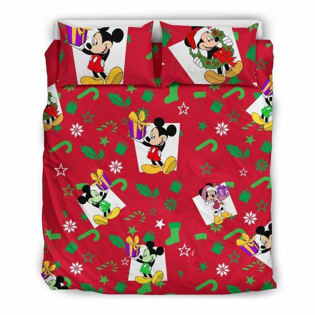 Mickey Christmas 1 Amazing Disney Room Decor Bedding Set Duvet Cover With Pillowcase Meaningful Gift For Holiday Season