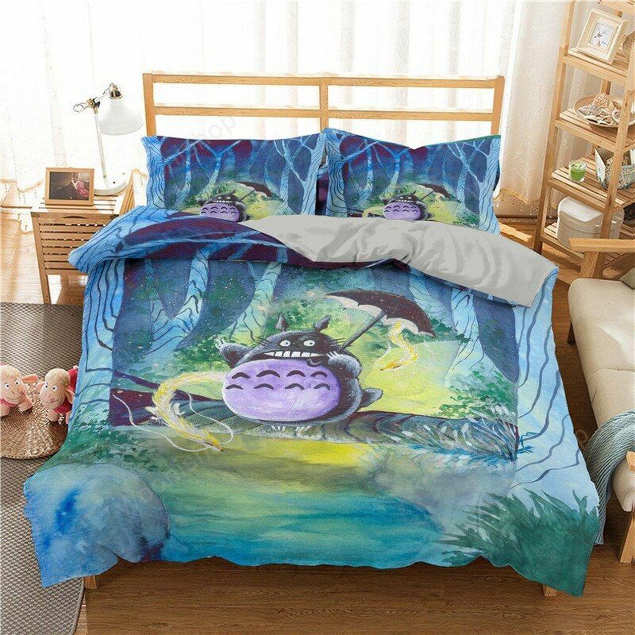 Cartoon Animals Cute Totoro Cat Lion Anime Amazing Gift Bedding Set Duvet Cover With Pillowcase Special Gift For Anime Ghibli Lover
