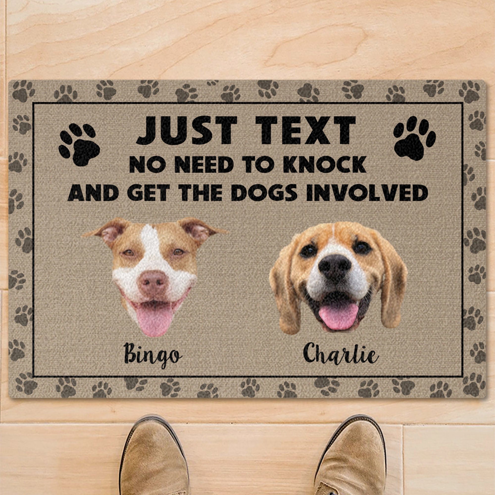 No Need To Knock Dogs Custom Photo Dogs Doormats 