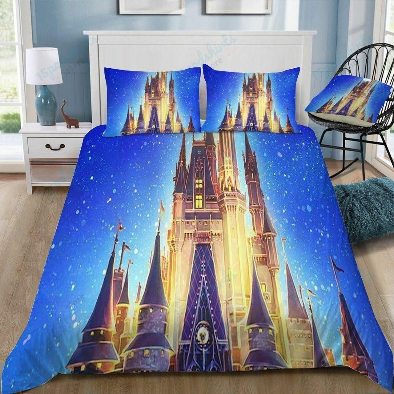 Disney Castle 90 Beautiful Decor For Disney Fan Bedding Set Duvet Cover Meaningful Gift For Love