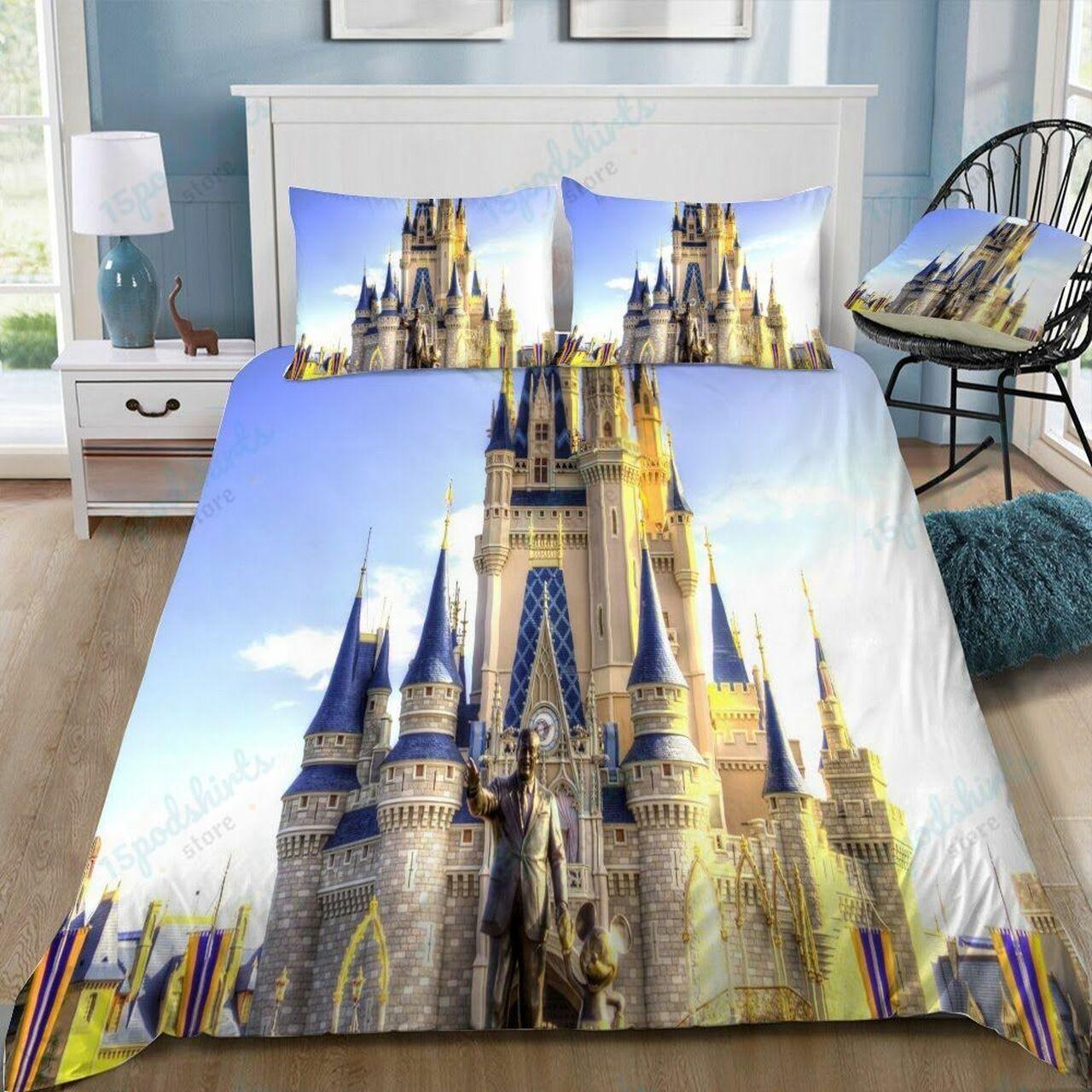 Disney Castle 147 Beautiful Decor For Disney Fan Bedding Set Duvet Cover Meaningful Gift For Love