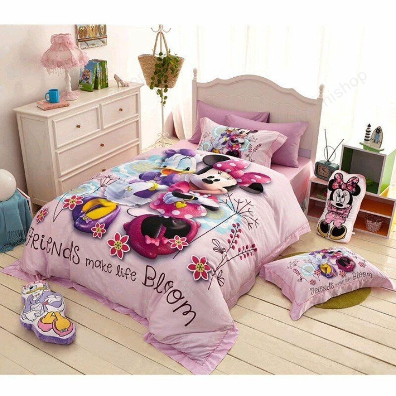 Excellent Quality Minnie Mouse 3Ds Adults Girls Bedsheetet Amazing Disney Room Decor Bedding Set Duvet Cover With Pillowcase Meaningful Gift For Holiday Season