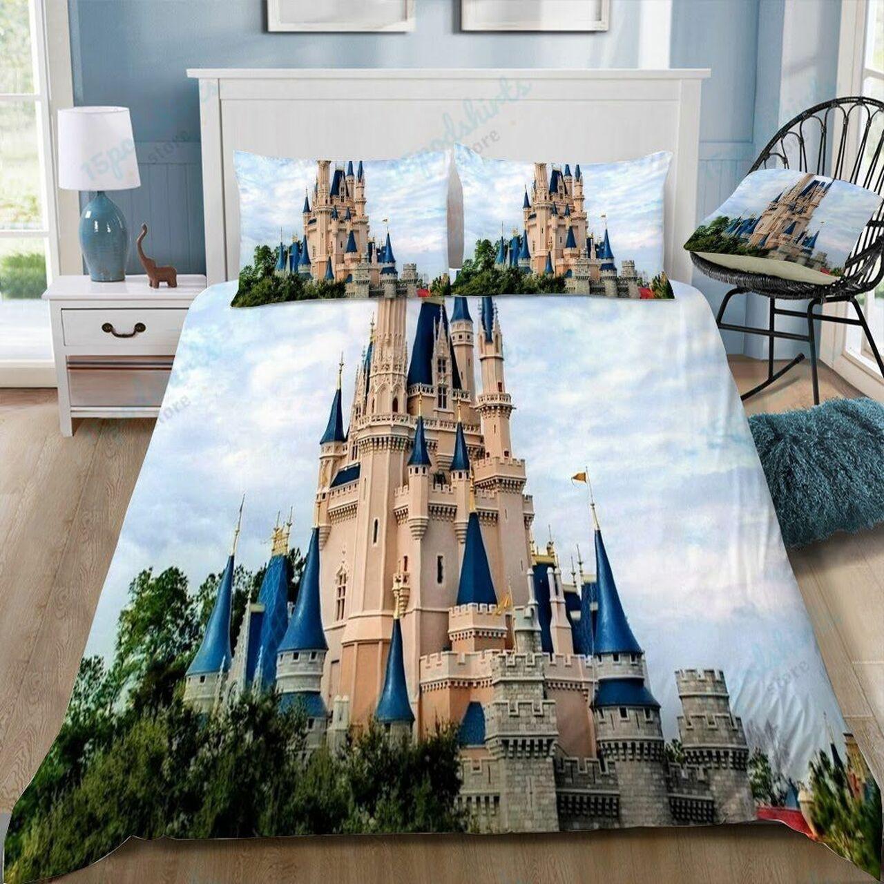 Disney Castle 180 Beautiful Decor For Disney Fan Bedding Set Duvet Cover Meaningful Gift For Love