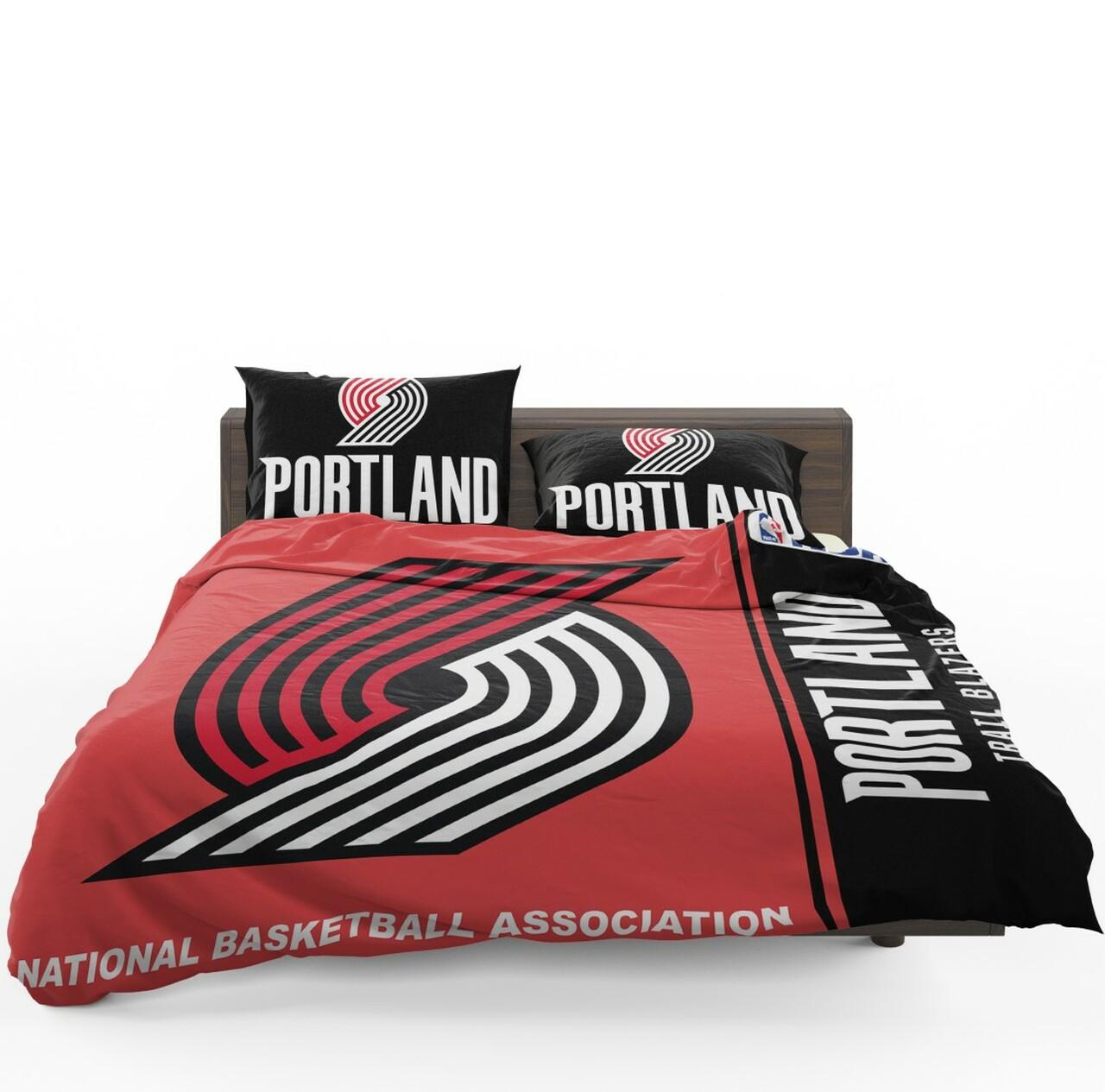 Portland Trail Blazers Nba Basketball Bedding Set Duvet Cover Basketball Home Decor For Fans