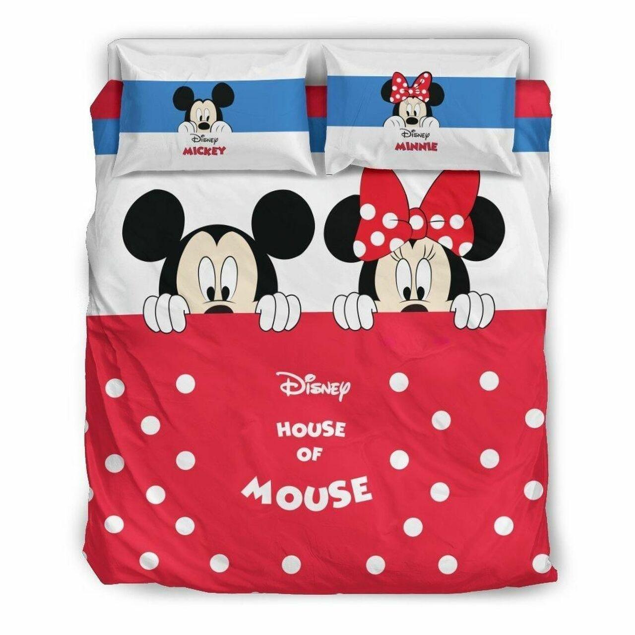 Mickey & Minnie Disney 1 Beautiful Decor For Disney Fan Bedding Set Duvet Cover Meaningful Gift For Love