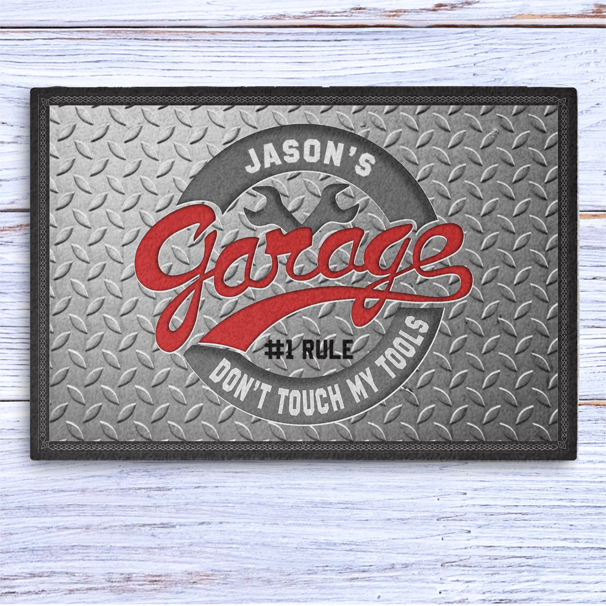 His Garage Rules Doormat