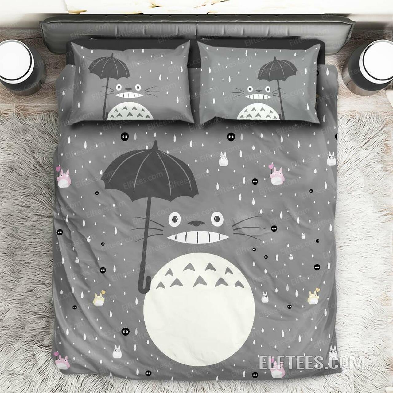 Totoro Cartoon My Neighbor Totoro Cover For Kids Room Tt04 Anime Alluring Art Bedding Set Duvet Cover With Pillowcase Meaningful Gift For Anime Ghibli Lover
