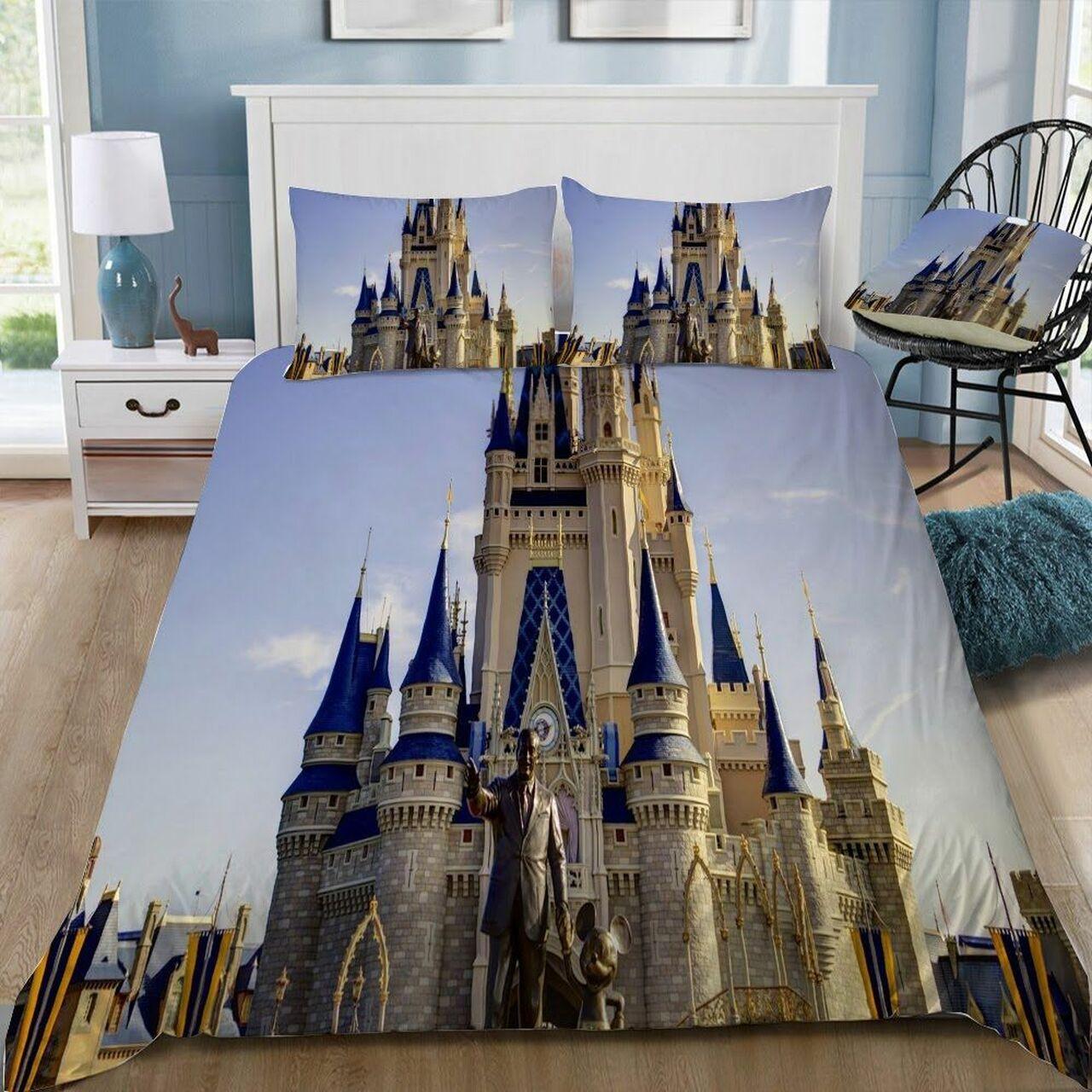 Disney Castle 97 Beautiful Decor For Disney Fan Bedding Set Duvet Cover Meaningful Gift For Love