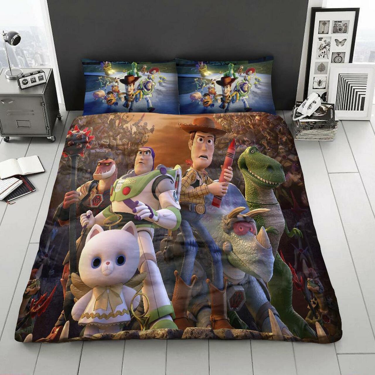 Toy Story V4 Amazing Disney Room Decor Bedding Set Duvet Cover With Pillowcase Meaningful Gift For Kids Friend Family Member Holiday Gift