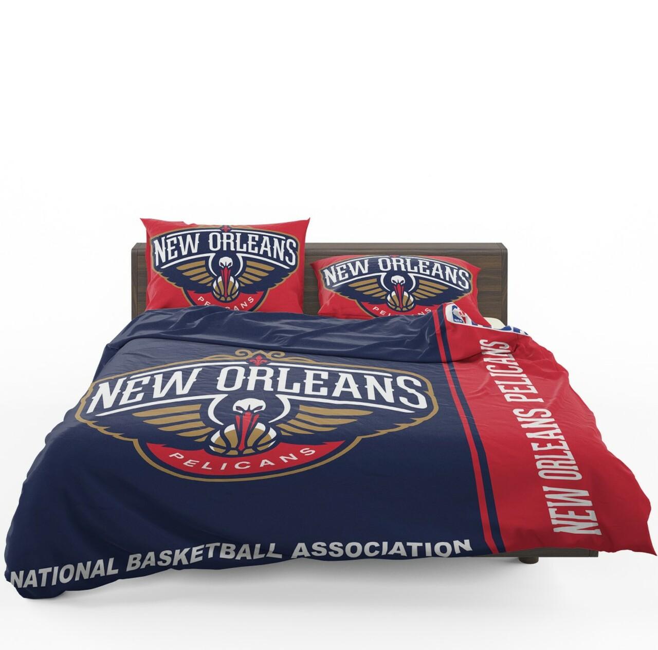 New Orleans Pelicans Nba Basketball Bedding Set Duvet Cover Basketball Home Decor For Fans