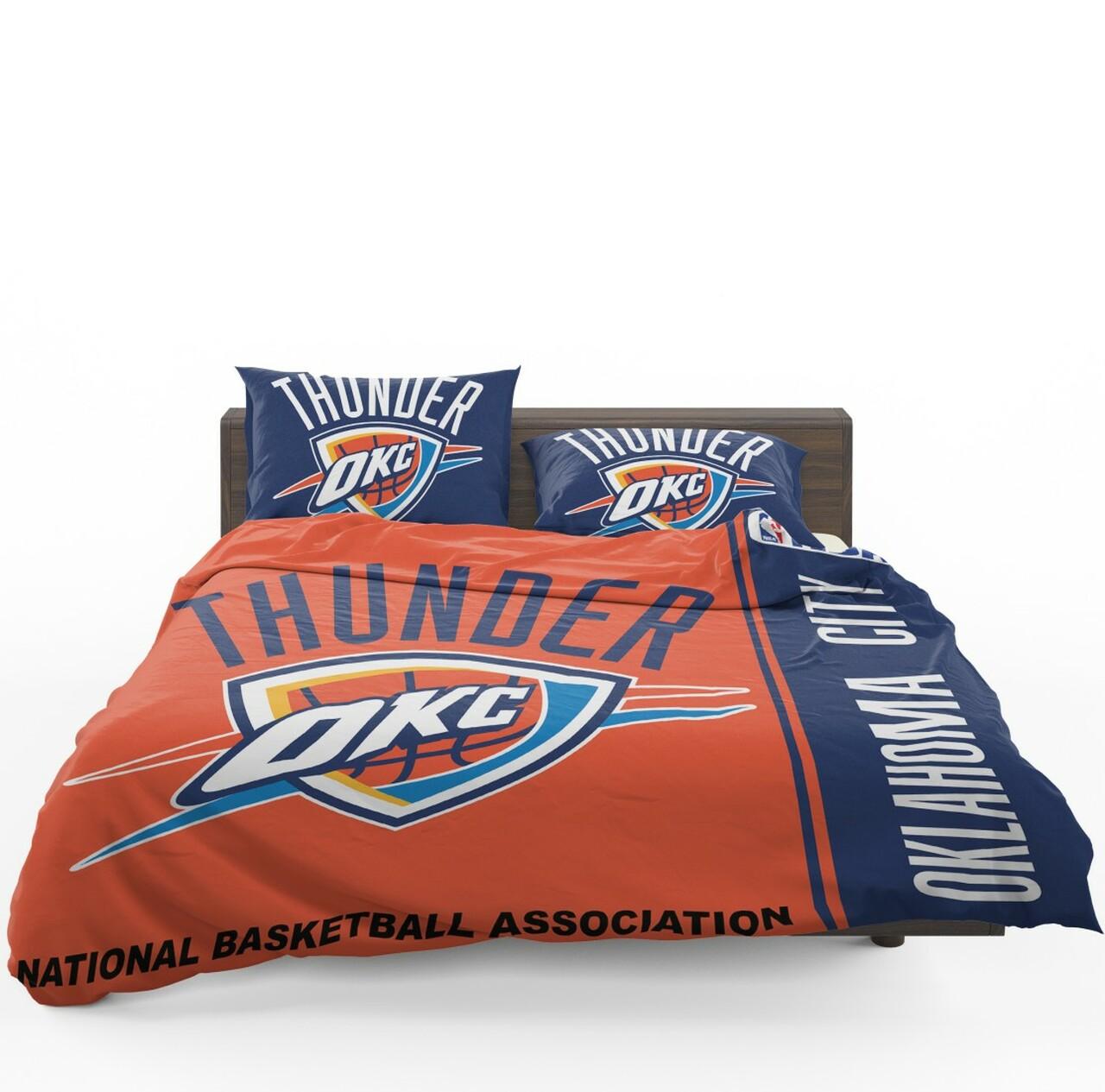 Oklahoma City Thunder Nba Basketball Bedding Set Duvet Cover Basketball Home Decor For Fans