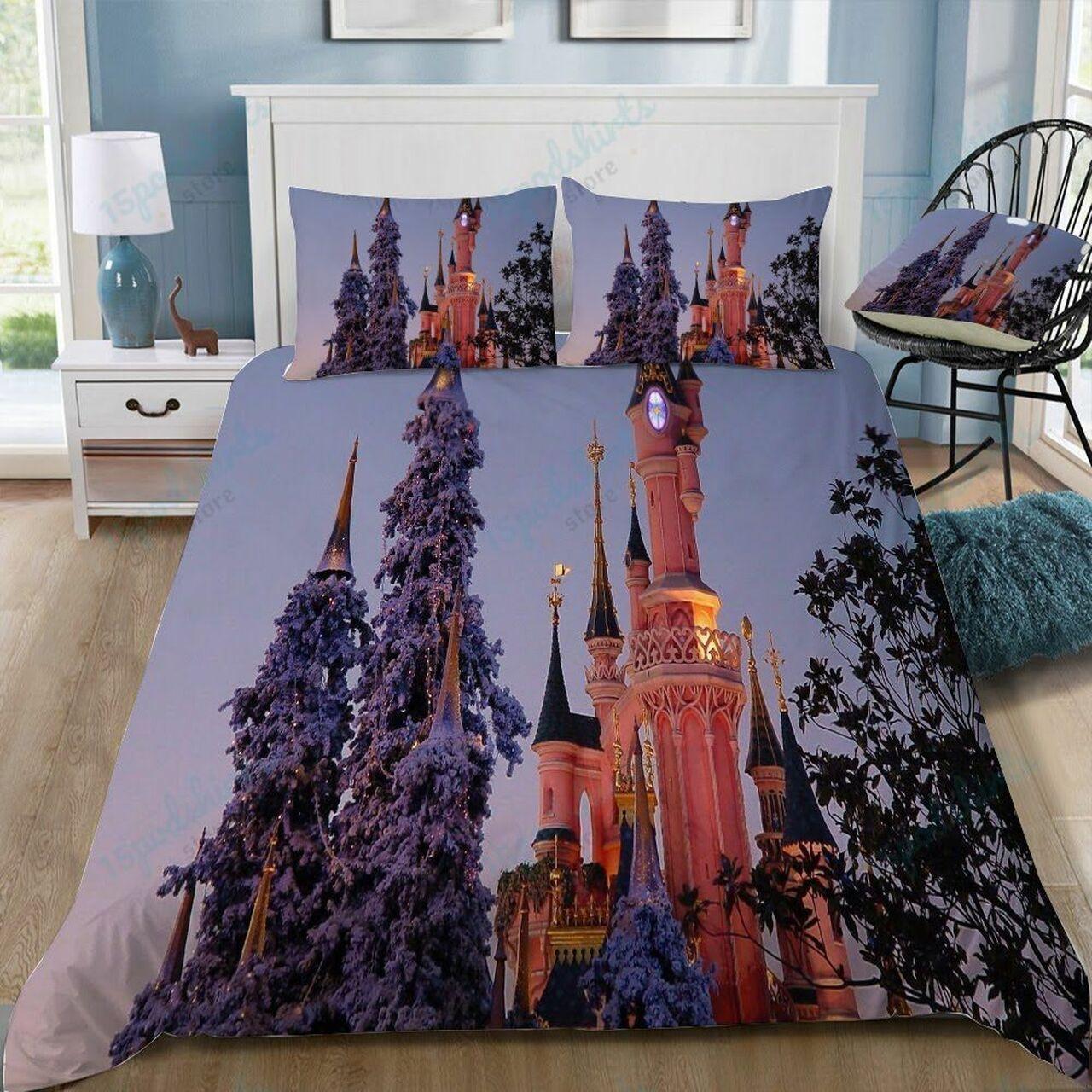 Disney Castle 158 Beautiful Decor For Disney Fan Bedding Set Duvet Cover Meaningful Gift For Love
