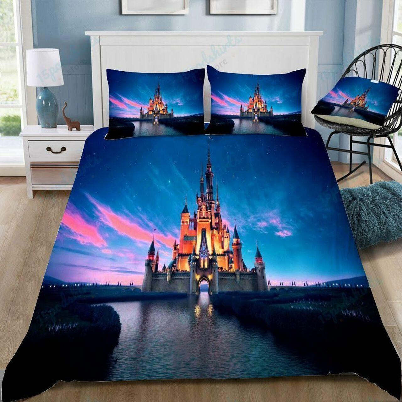 Disney Castle 83 Beautiful Decor For Disney Fan Bedding Set Duvet Cover Meaningful Gift For Love